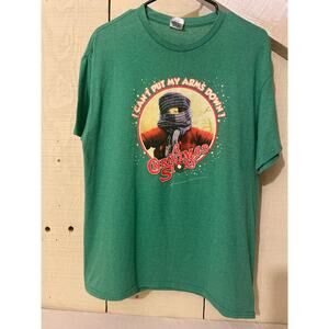 A Christmas Story Size Large  I Can't Put My‎ Arms Down! Green T-Shirt Adult